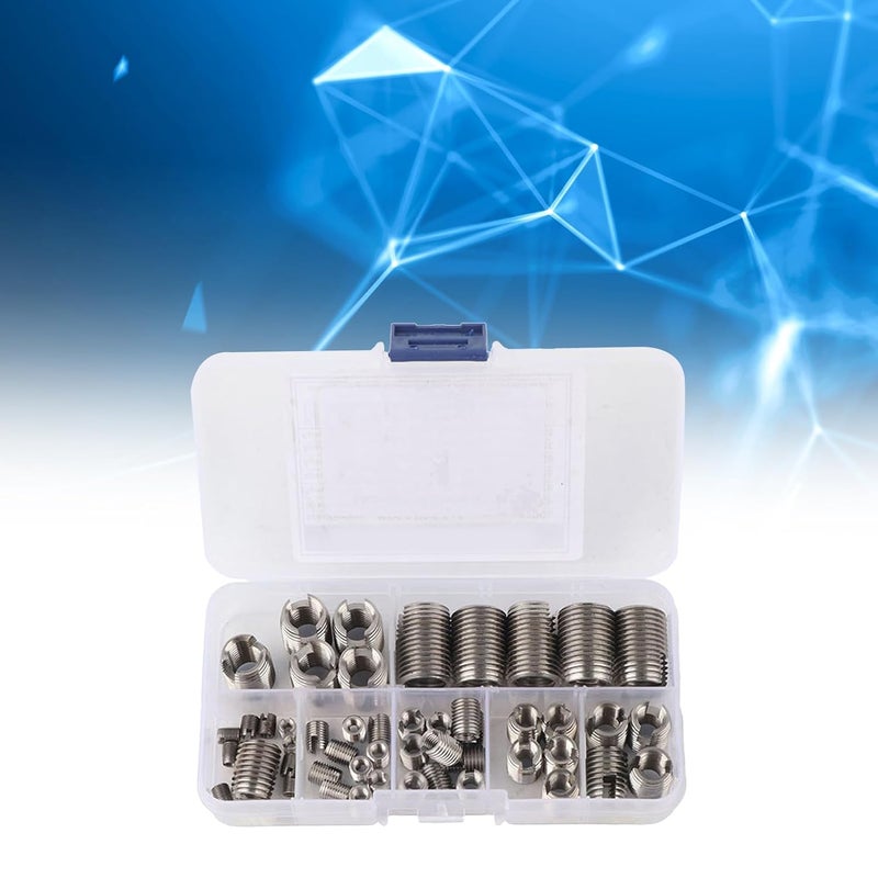 Sunicon Thread Repair Kit, 50Pcs 302 Stainless Steel Inner Thread Self Tapping Thread Inserts Set Thread Reinforce Repair Tool Tap Inserts for Metal - Image 4
